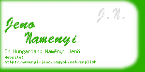 jeno namenyi business card